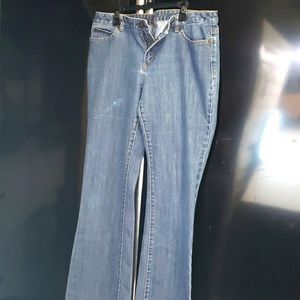 Michael Kors Dark Wash Mid Rise Flared Leg sz 10